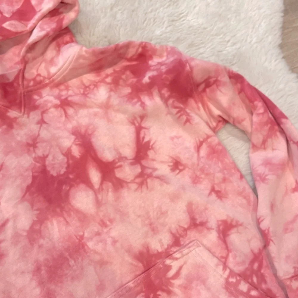 Gap Teen Pink Tie Dye Print Long Sleeve Pullover Hoodie Size 14/16